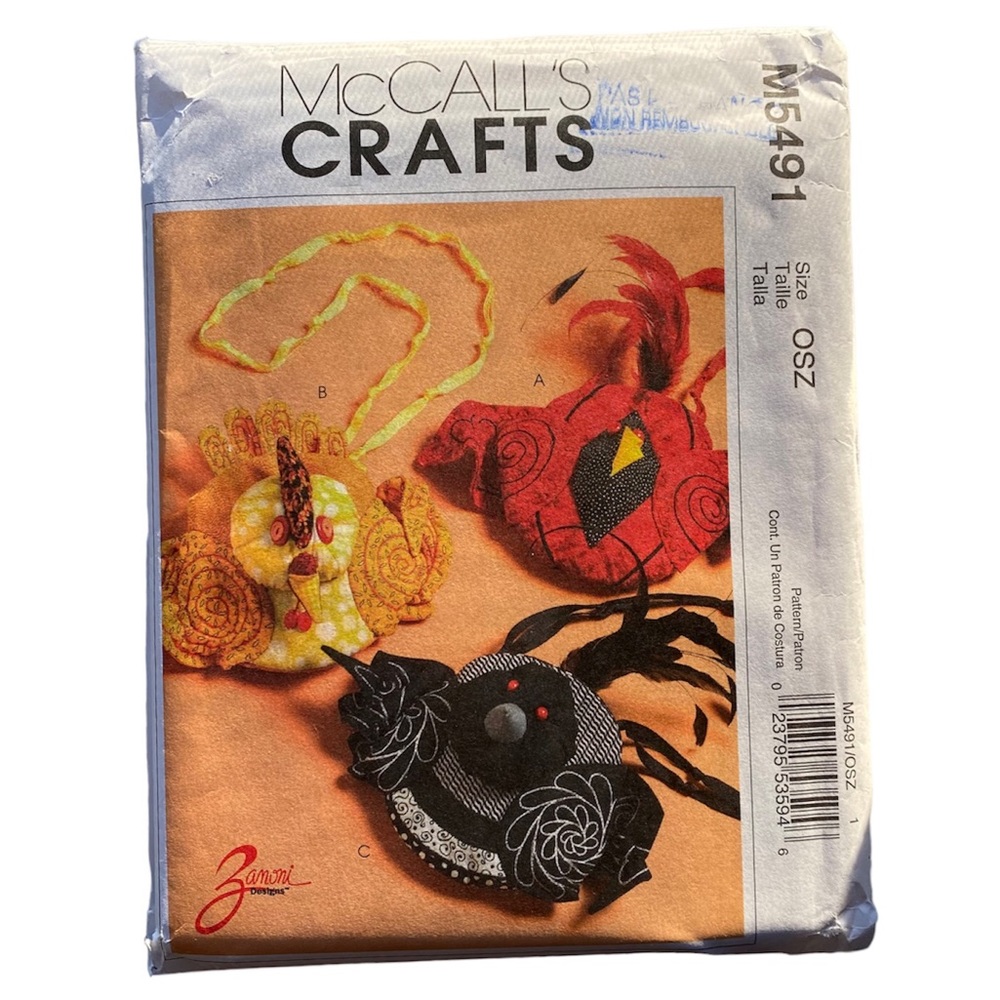🪡 McCall’s Craft Bird Purses Sewing Pattern 5491
